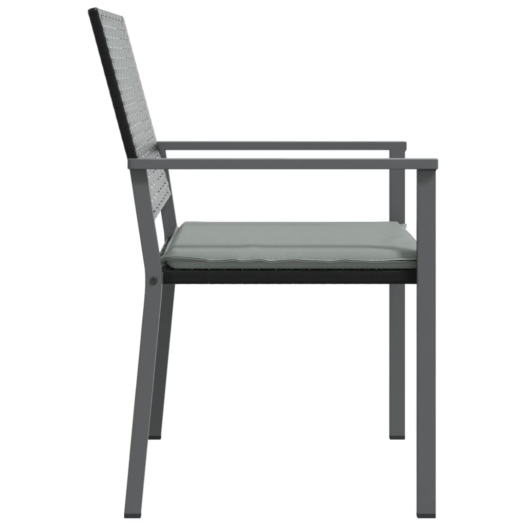 Gartenstühle mit Kissen 2 Stk. Schwarz 54x62,5x89cm Poly Rattan - Pazzar.ch