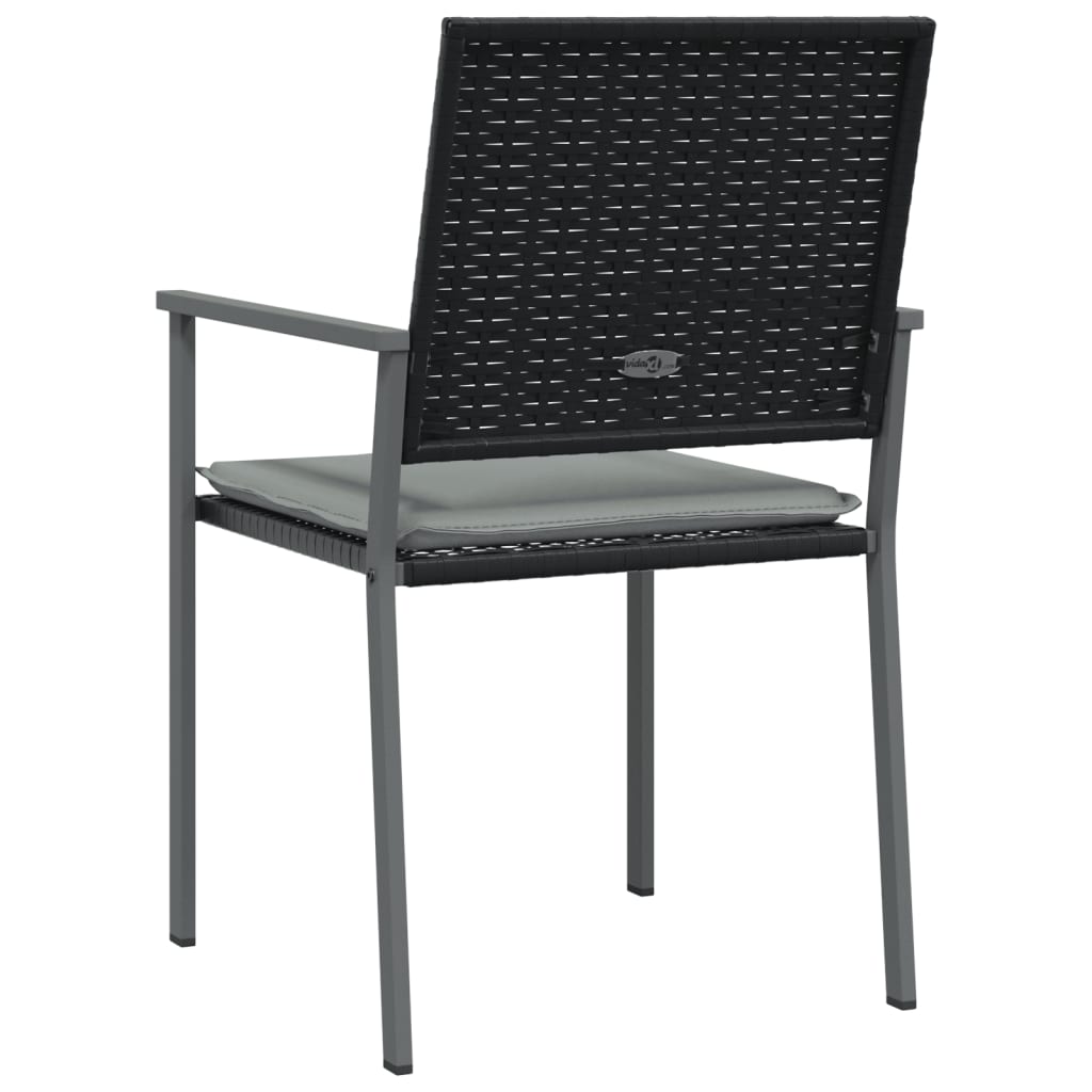 Gartenstühle mit Kissen 2 Stk. Schwarz 54x62,5x89cm Poly Rattan - Pazzar.ch