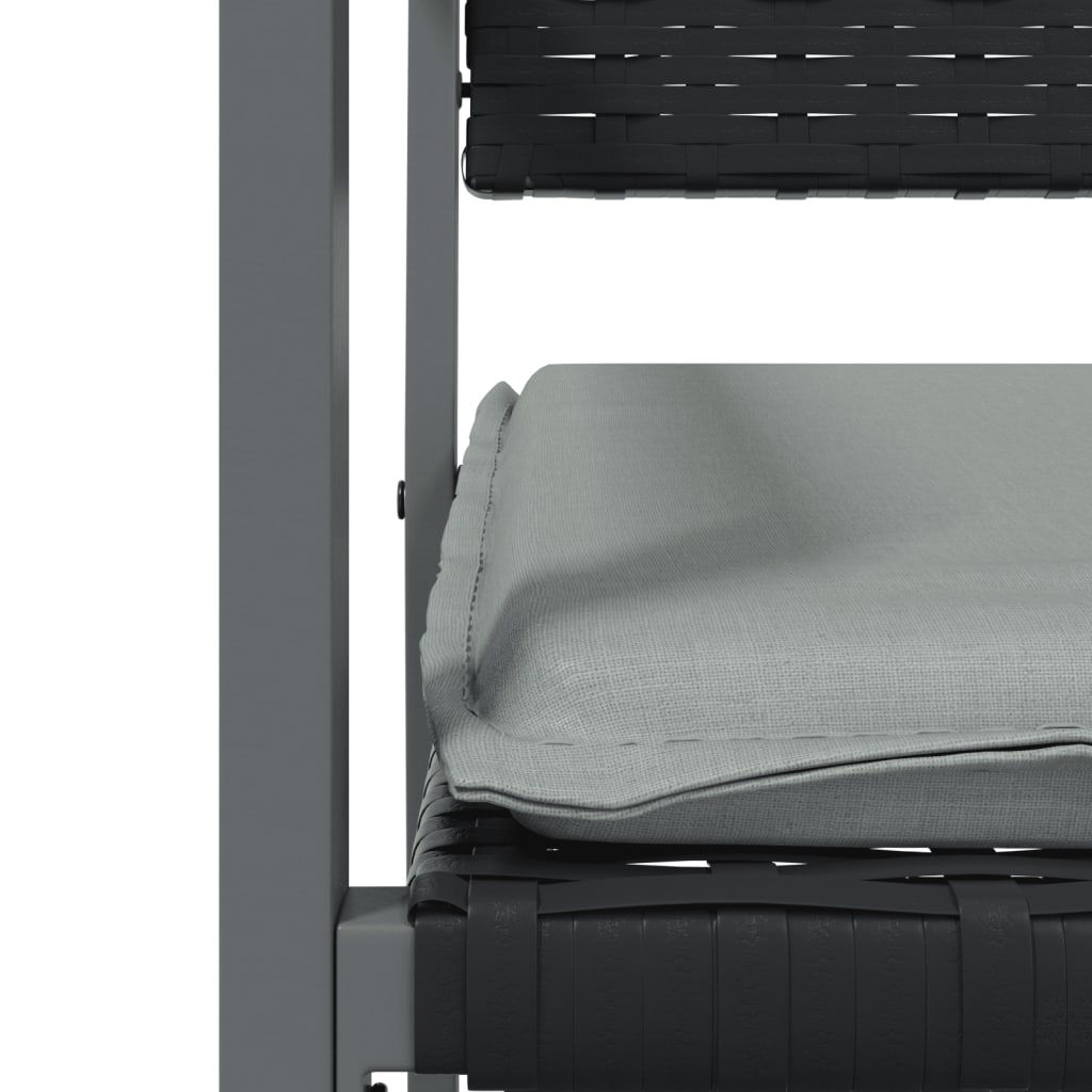 Gartenstühle mit Kissen 2 Stk. Schwarz 54x62,5x89cm Poly Rattan - Pazzar.ch