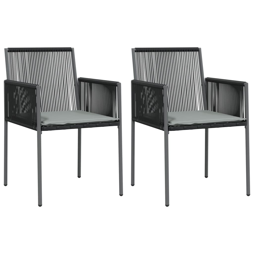 Gartenstühle mit Kissen 2 Stk. Schwarz 54x60,5x83,5 cm - Pazzar.ch