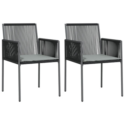 Gartenstühle mit Kissen 2 Stk. Schwarz 54x60,5x83,5 cm - Pazzar.ch