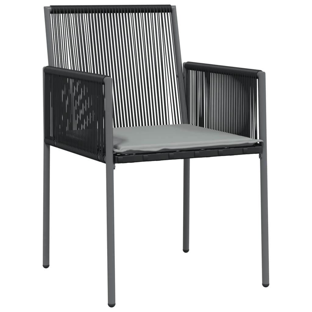 Gartenstühle mit Kissen 2 Stk. Schwarz 54x60,5x83,5 cm - Pazzar.ch