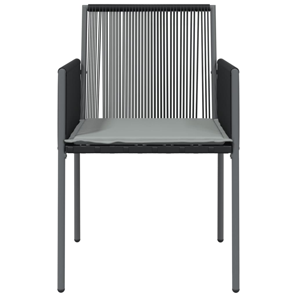 Gartenstühle mit Kissen 2 Stk. Schwarz 54x60,5x83,5 cm - Pazzar.ch