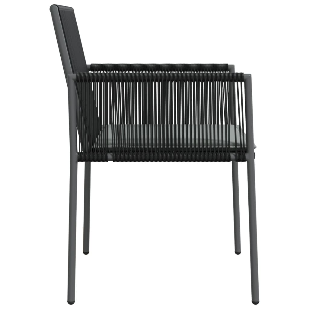 Gartenstühle mit Kissen 2 Stk. Schwarz 54x60,5x83,5 cm - Pazzar.ch