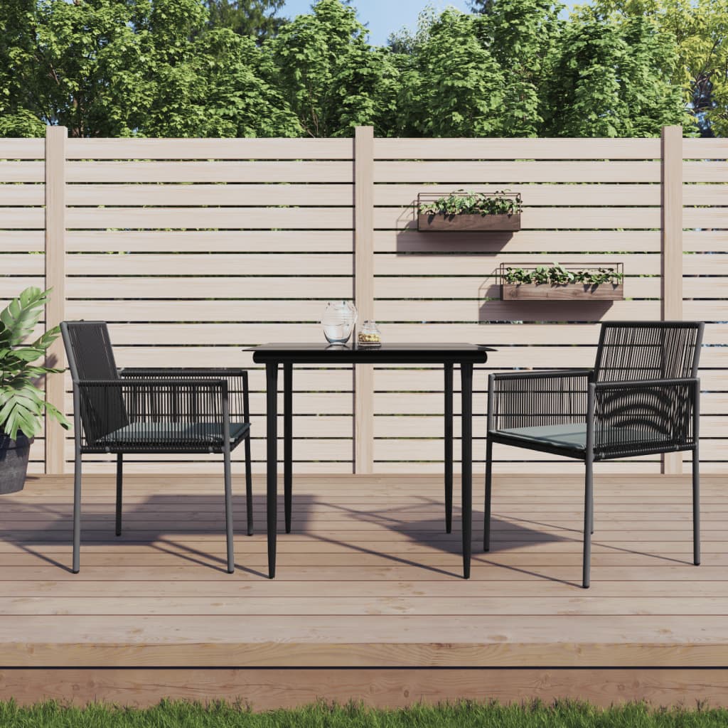 Gartenstühle mit Kissen 2 Stk. Schwarz 54x60,5x83,5 cm - Pazzar.ch