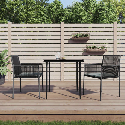 Gartenstühle mit Kissen 2 Stk. Schwarz 54x60,5x83,5 cm - Pazzar.ch