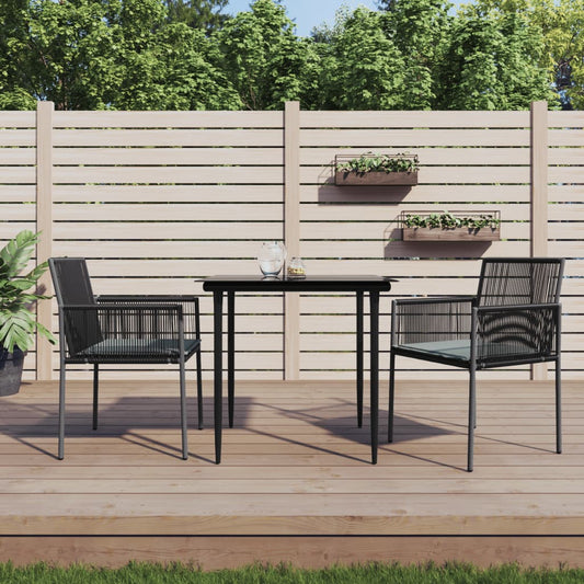 Gartenstühle mit Kissen 2 Stk. Schwarz 54x60,5x83,5 cm - Pazzar.ch