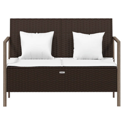 Gartenbank 2-Sitzer mit Kissen Braun Poly Rattan - Pazzar.ch
