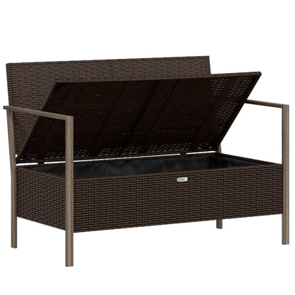 Gartenbank 2-Sitzer mit Kissen Braun Poly Rattan - Pazzar.ch
