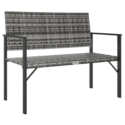 Gartenbank 2-Sitzer Grau Poly Rattan - Pazzar.ch