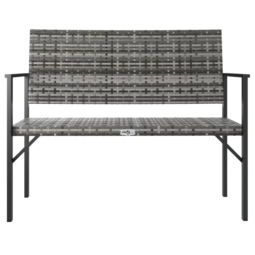 Gartenbank 2-Sitzer Grau Poly Rattan - Pazzar.ch