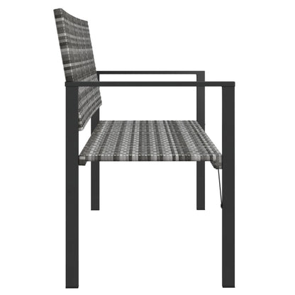 Gartenbank 2-Sitzer Grau Poly Rattan - Pazzar.ch