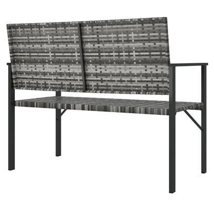Gartenbank 2-Sitzer Grau Poly Rattan - Pazzar.ch