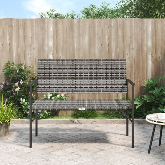 Gartenbank 2-Sitzer Grau Poly Rattan - Pazzar.ch