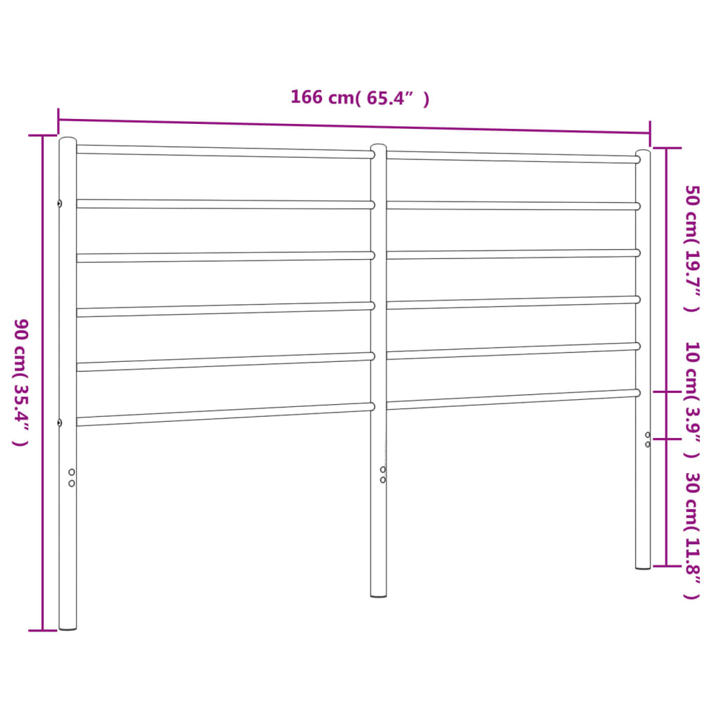 Kopfteil Metall Schwarz 160 cm - Pazzar.ch