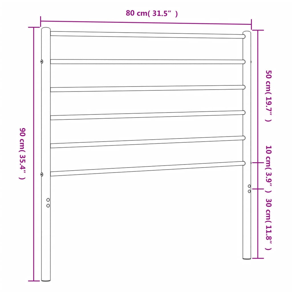 Kopfteil Metall Weiß 75 cm - Pazzar.ch