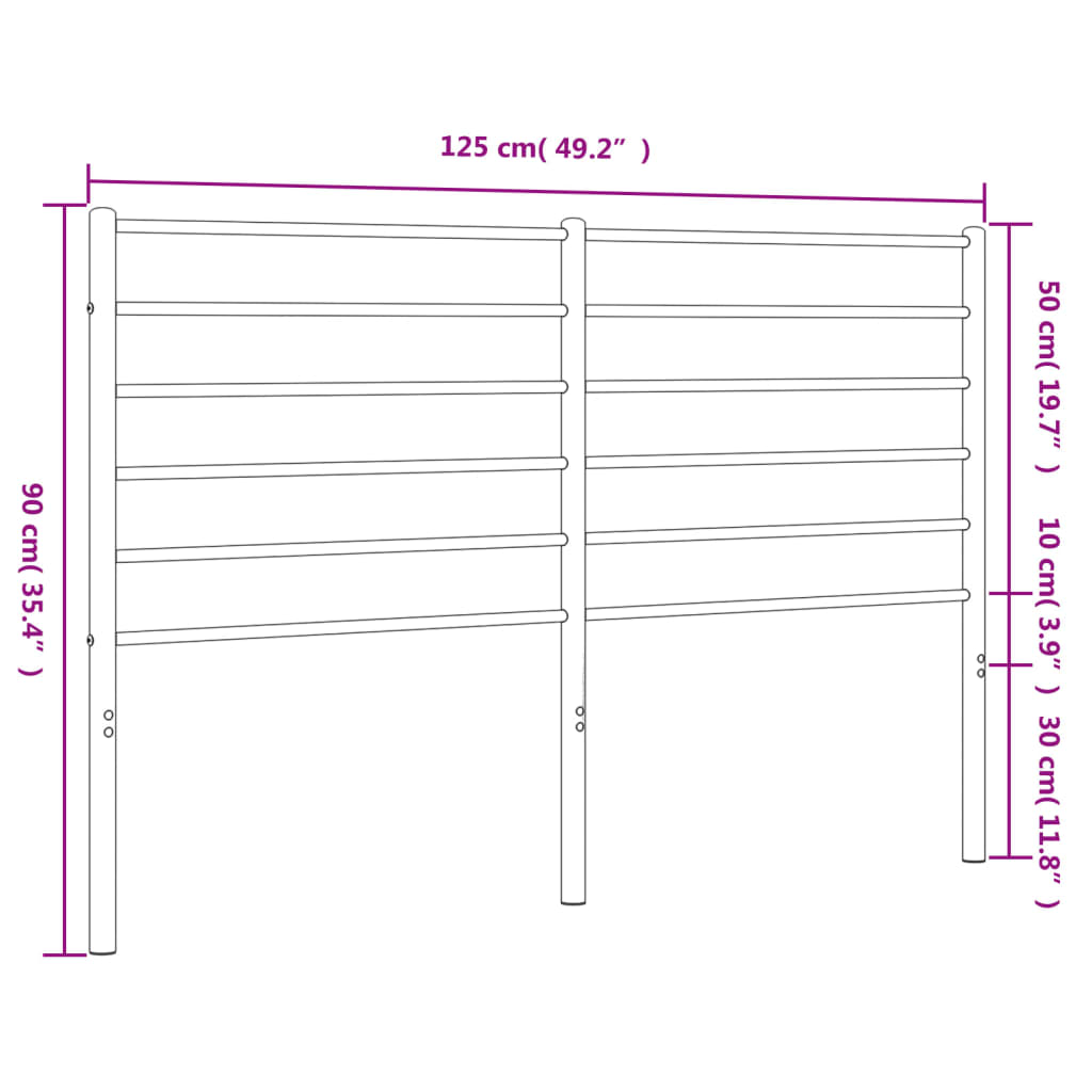 Kopfteil Metall Weiß 120 cm - Pazzar.ch