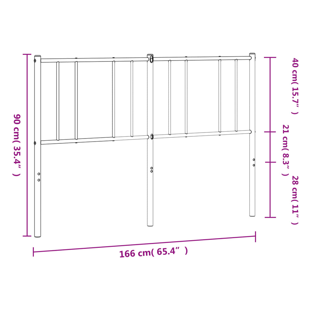 Kopfteil Metall Weiß 160 cm - Pazzar.ch