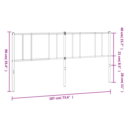 Kopfteil Metall Weiß 180 cm - Pazzar.ch