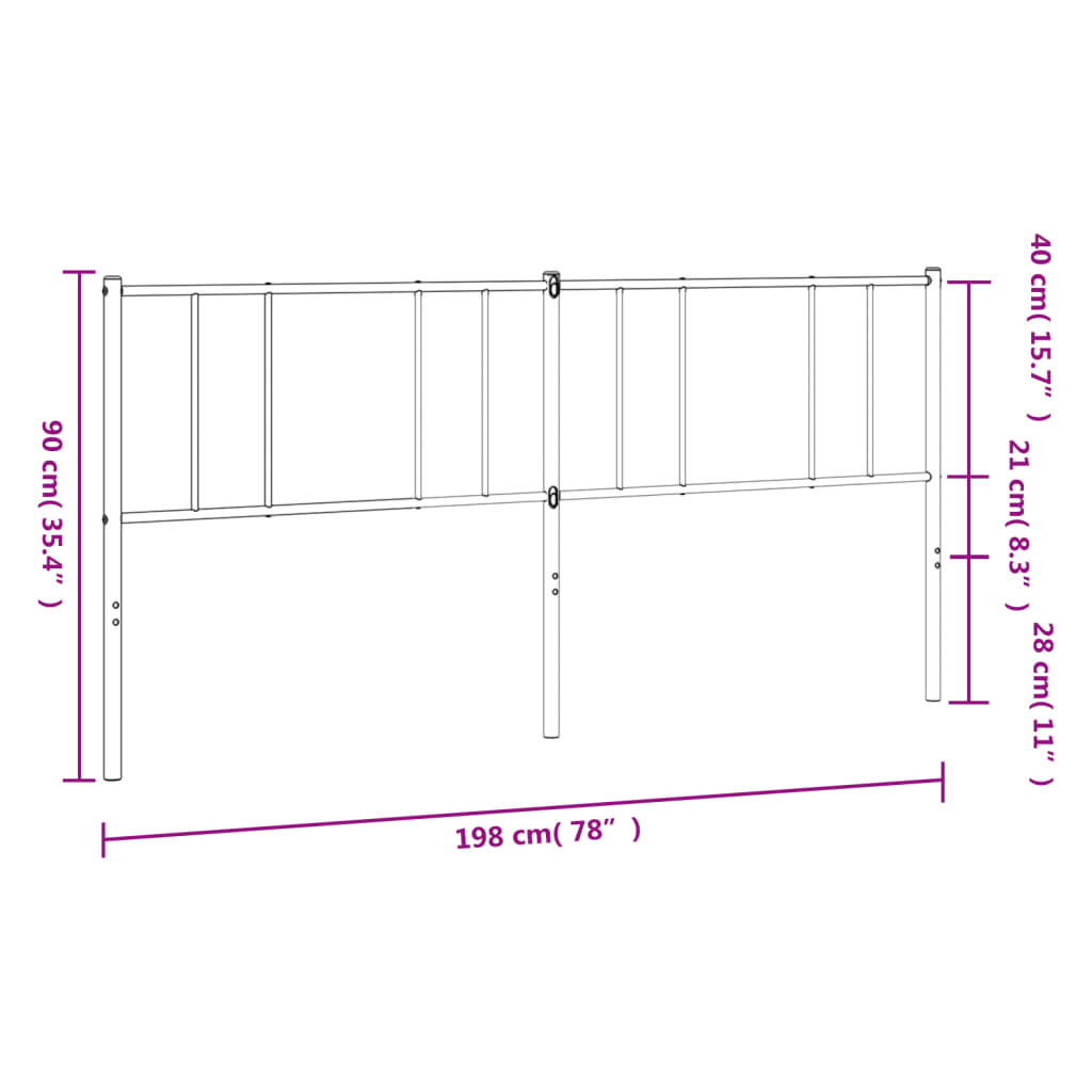 Kopfteil Metall Weiß 193 cm - Pazzar.ch