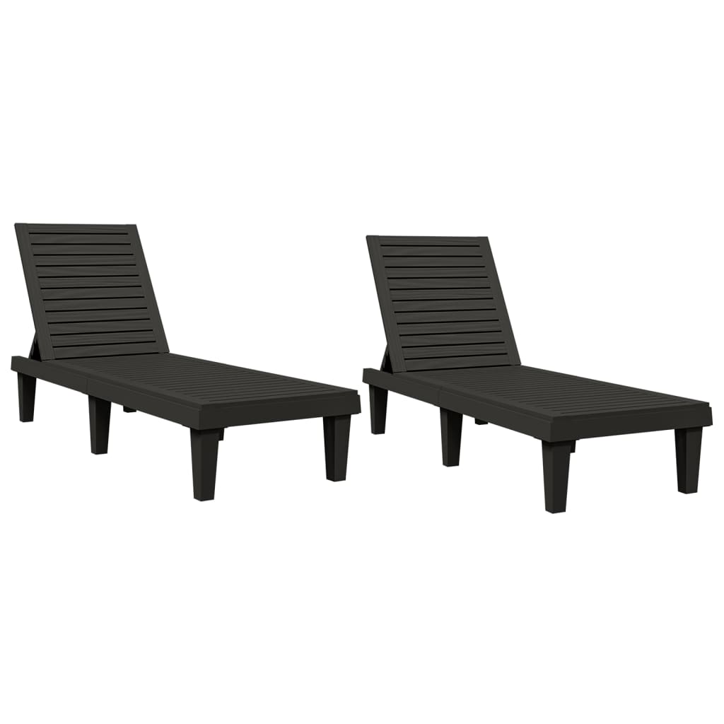 Sonnenliegen 2 Stk. Schwarz 155x58x83 cm Polypropylen - Pazzar.ch