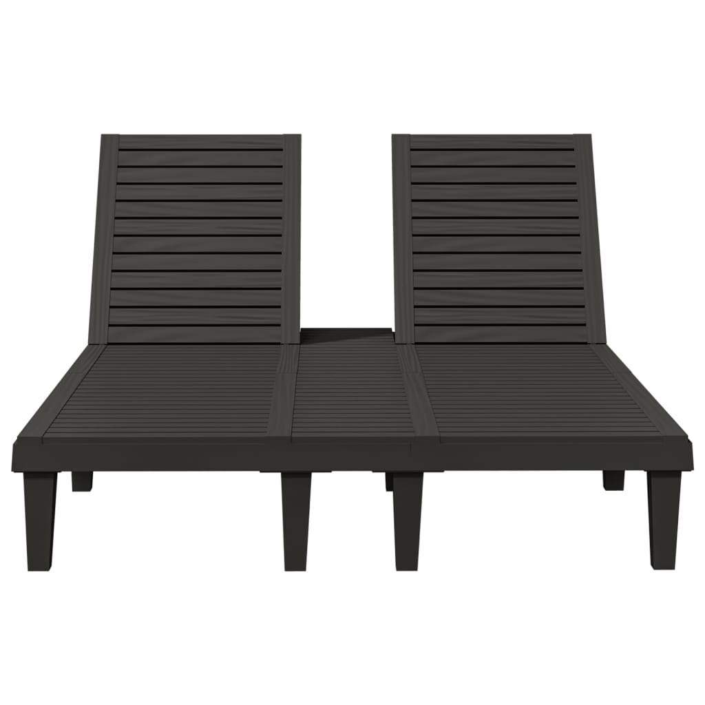 Doppel-Sonnenliege Schwarz 155x138x83 cm Polypropylen - Pazzar.ch