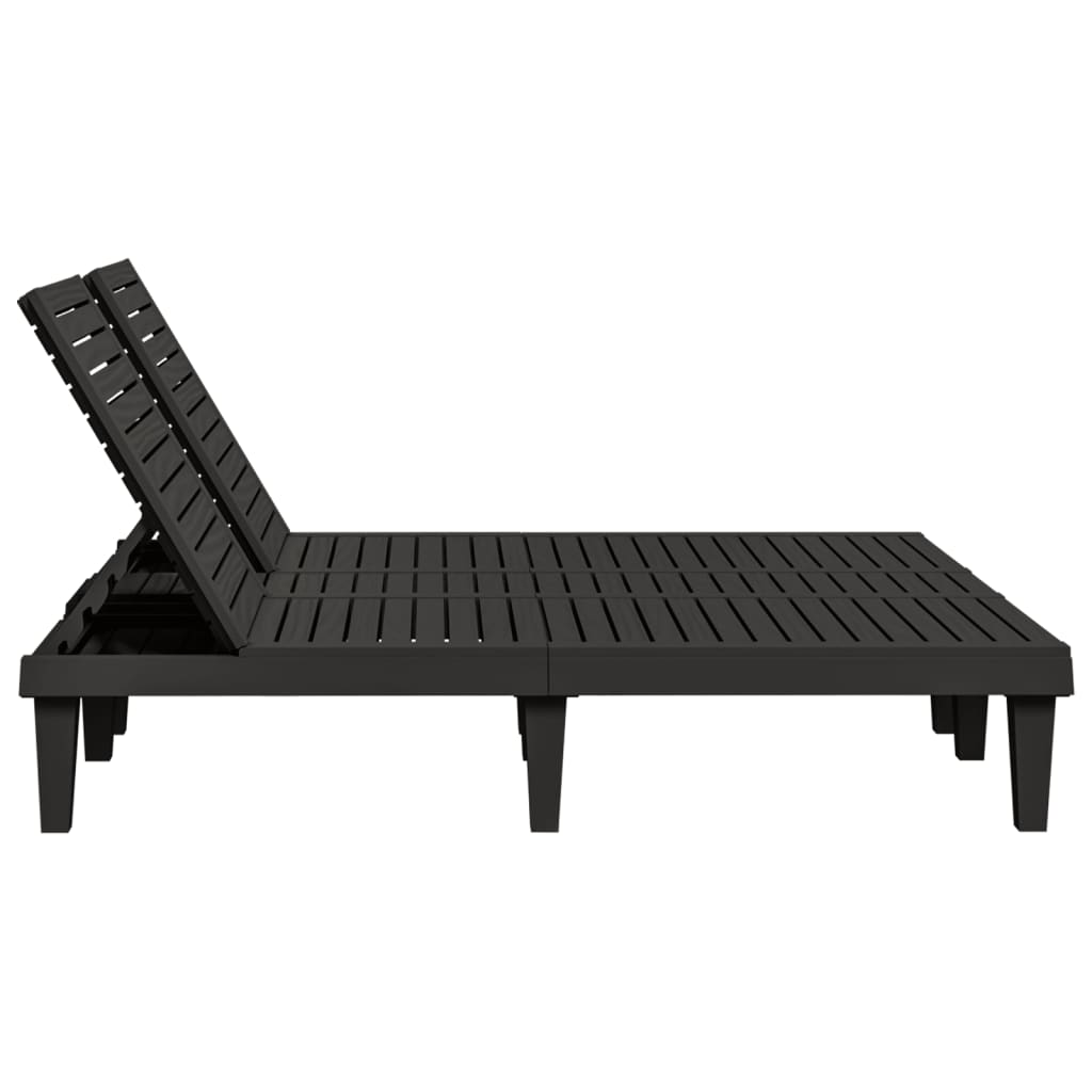 Doppel-Sonnenliege Schwarz 155x138x83 cm Polypropylen - Pazzar.ch