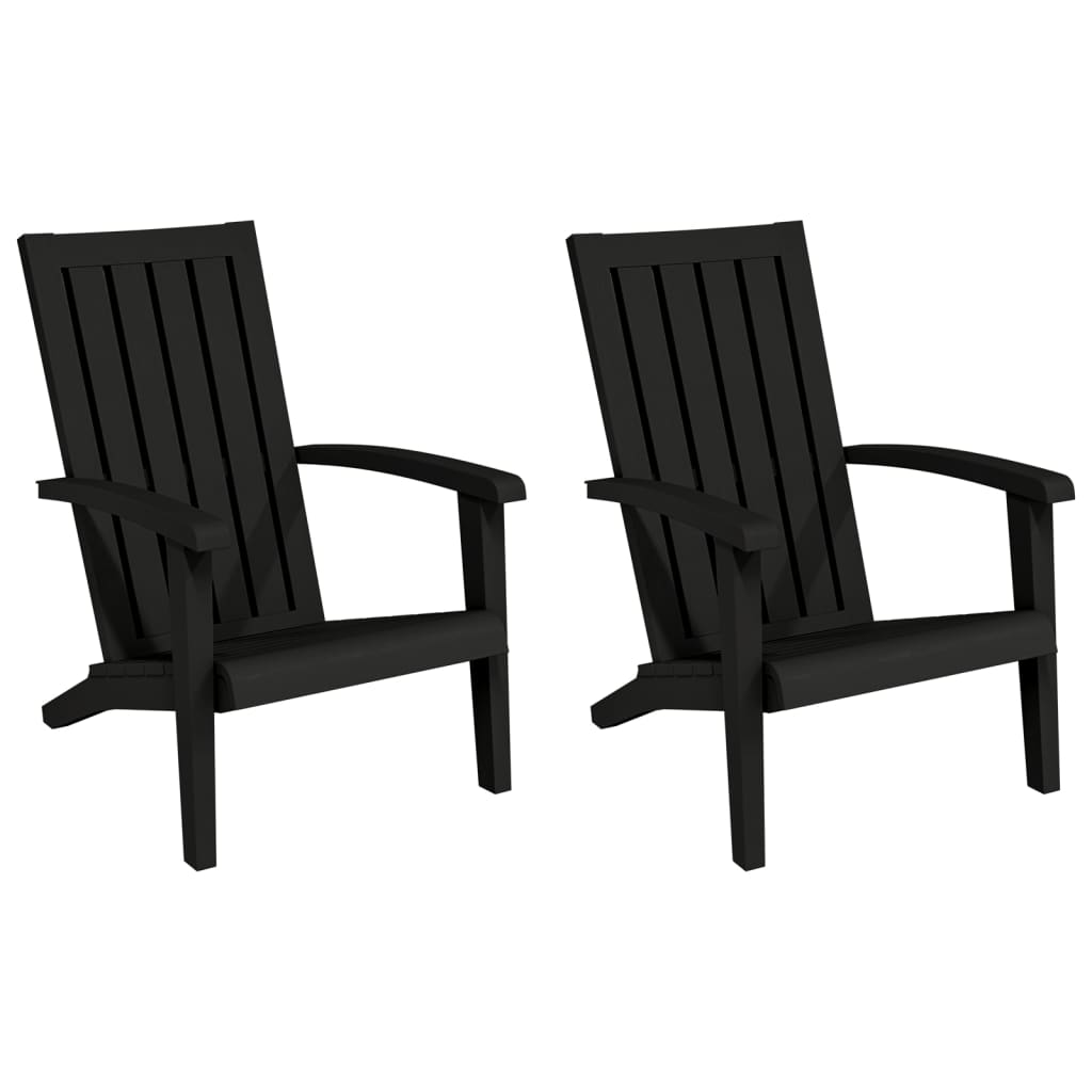 Adirondack-Gartenstühle 2 Stk. Schwarz Polypropylen - Pazzar.ch