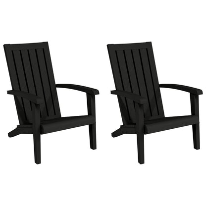 Adirondack-Gartenstühle 2 Stk. Schwarz Polypropylen - Pazzar.ch