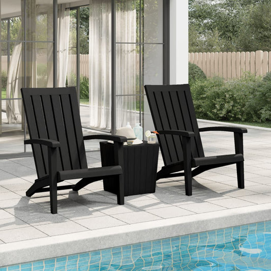 Adirondack-Gartenstühle 2 Stk. Schwarz Polypropylen - Pazzar.ch