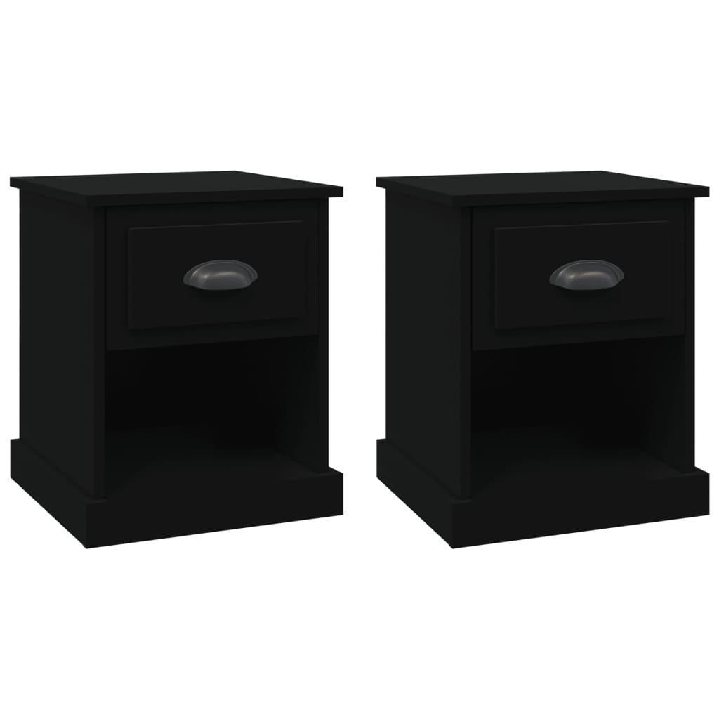 Nachttische 2 Stk. Schwarz 39x39x47,5 cm Holzwerkstoff - Pazzar.ch