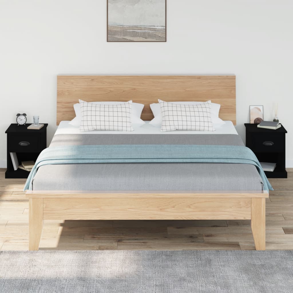 Nachttische 2 Stk. Schwarz 39x39x47,5 cm Holzwerkstoff - Pazzar.ch
