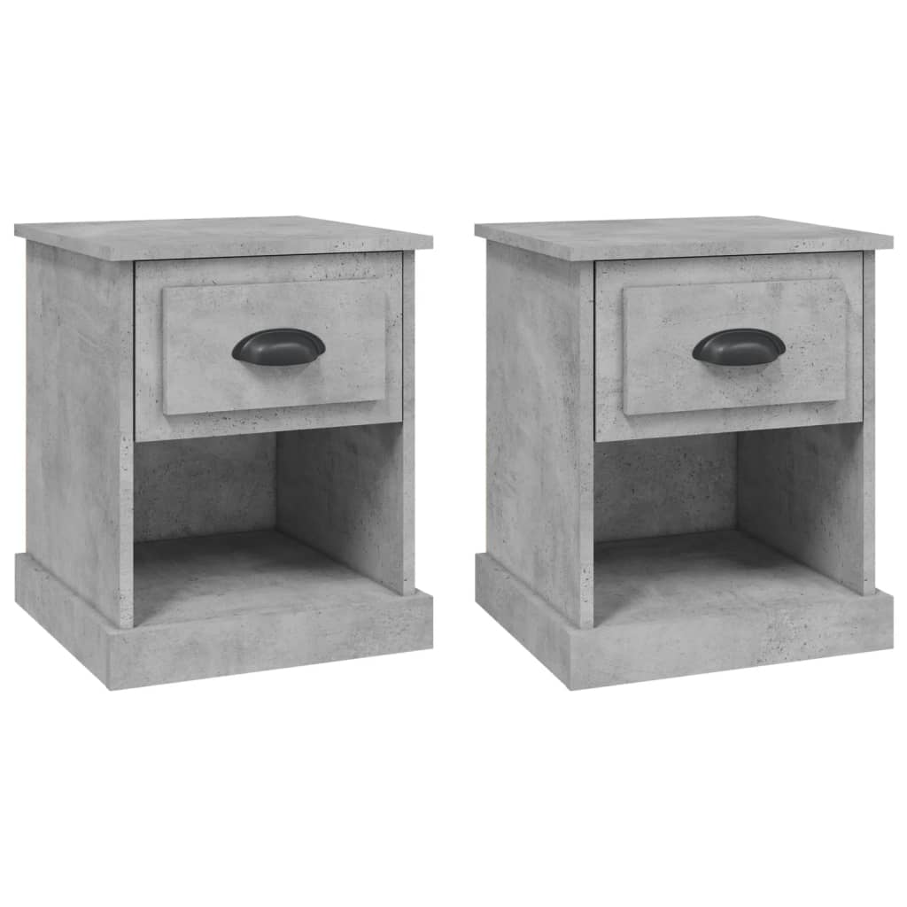 Nachttische 2 Stk. Betongrau 39x39x47,5 cm Holzwerkstoff - Pazzar.ch