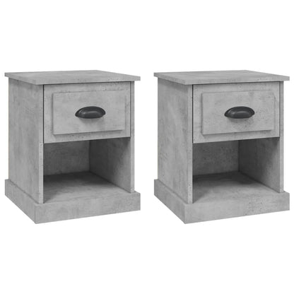 Nachttische 2 Stk. Betongrau 39x39x47,5 cm Holzwerkstoff - Pazzar.ch