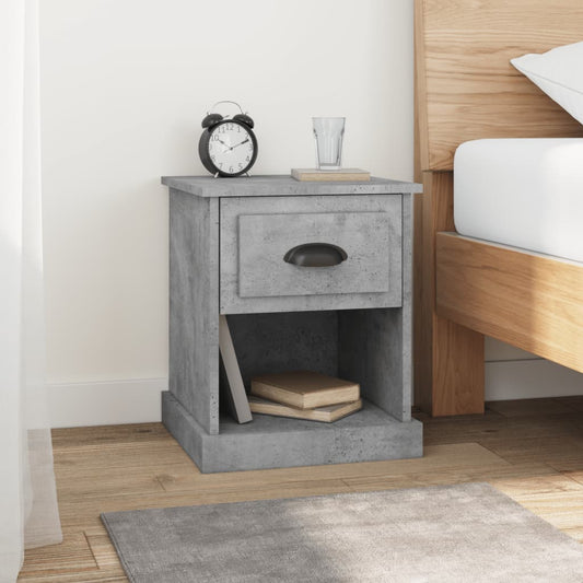 Nachttische 2 Stk. Betongrau 39x39x47,5 cm Holzwerkstoff - Pazzar.ch