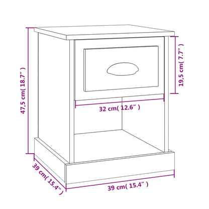 Nachttische 2 Stk. Grau Sonoma 39x39x47,5 cm Holzwerkstoff - Pazzar.ch