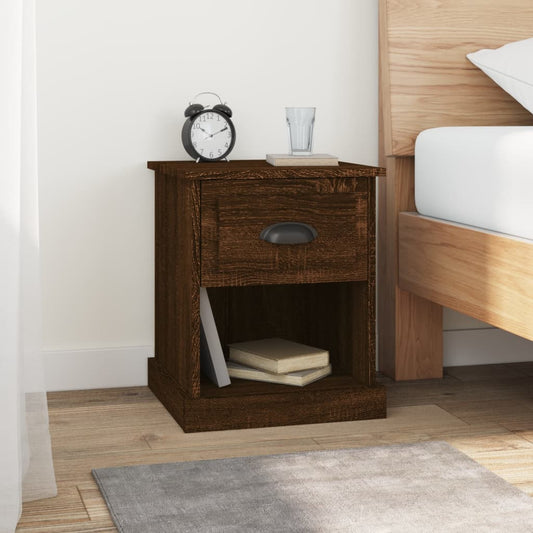 Nachttisch Braun Eichen-Optik 39x39x47,5 cm Holzwerkstoff - Pazzar.ch