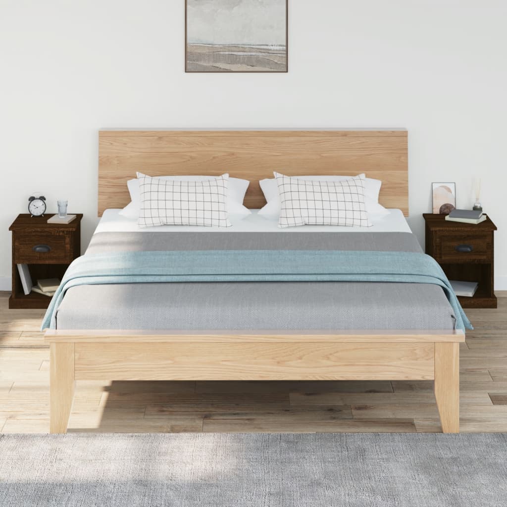 Nachttische 2 Stk. Braun Eiche 39x39x47,5 cm Holzwerkstoff - Pazzar.ch