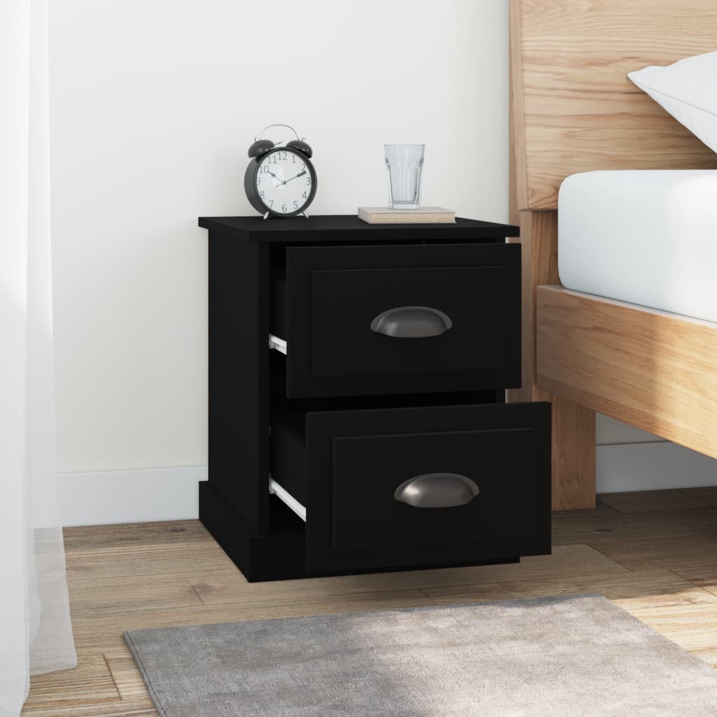 Nachttische 2 Stk. Schwarz 39x39x47,5 cm Holzwerkstoff - Pazzar.ch