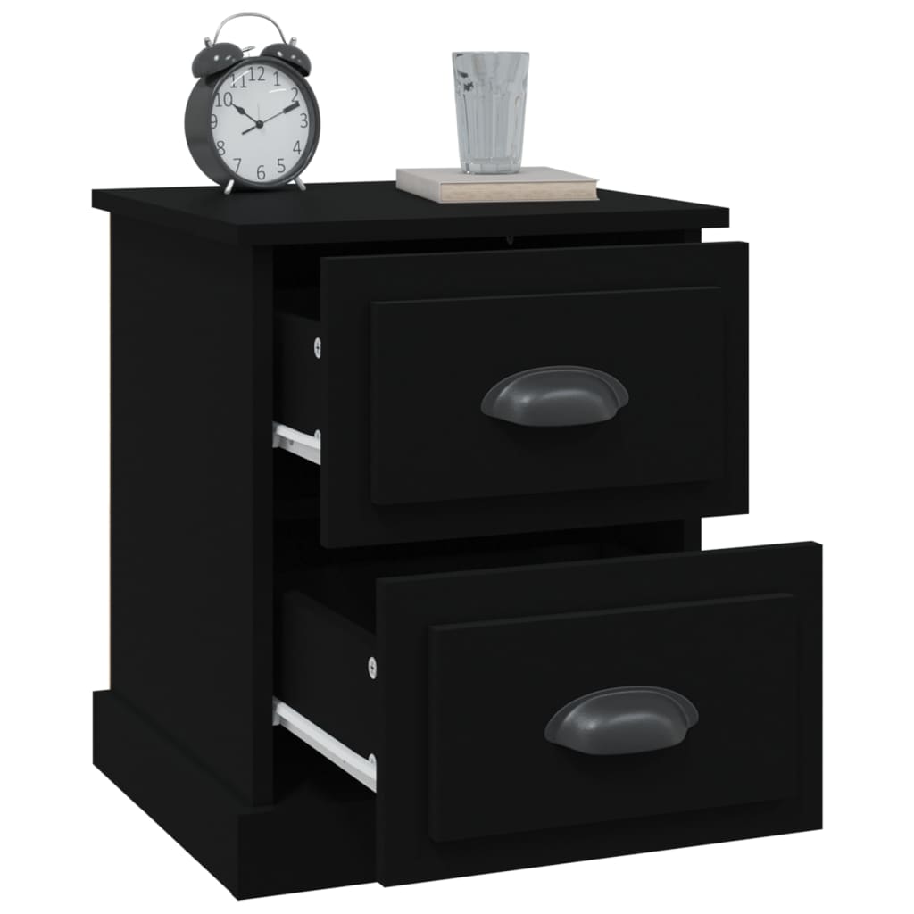 Nachttische 2 Stk. Schwarz 39x39x47,5 cm Holzwerkstoff - Pazzar.ch