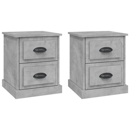 Nachttische 2 Stk. Betongrau 39x39x47,5 cm Holzwerkstoff - Pazzar.ch