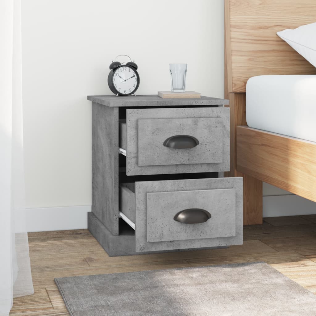 Nachttische 2 Stk. Betongrau 39x39x47,5 cm Holzwerkstoff - Pazzar.ch