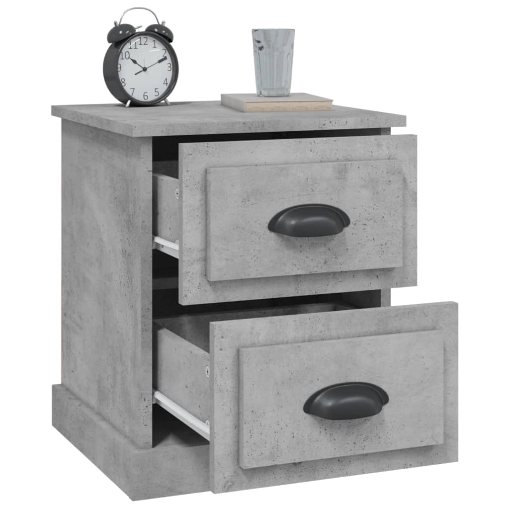 Nachttische 2 Stk. Betongrau 39x39x47,5 cm Holzwerkstoff - Pazzar.ch