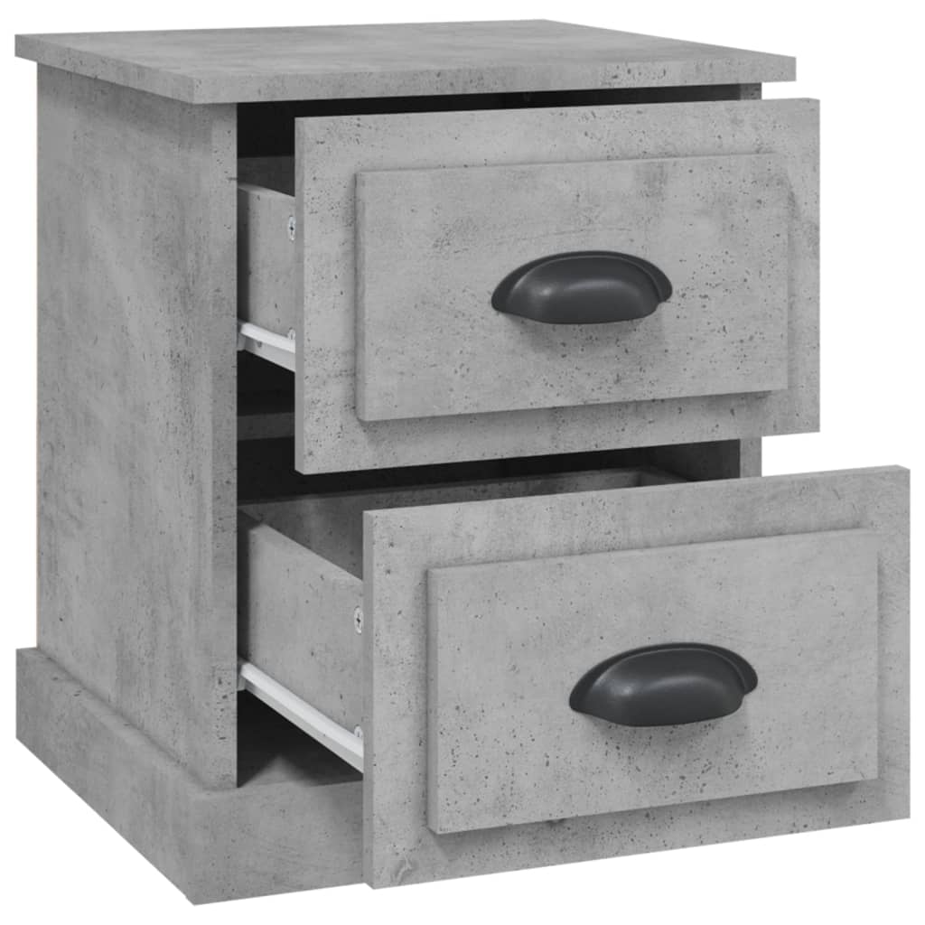 Nachttische 2 Stk. Betongrau 39x39x47,5 cm Holzwerkstoff - Pazzar.ch
