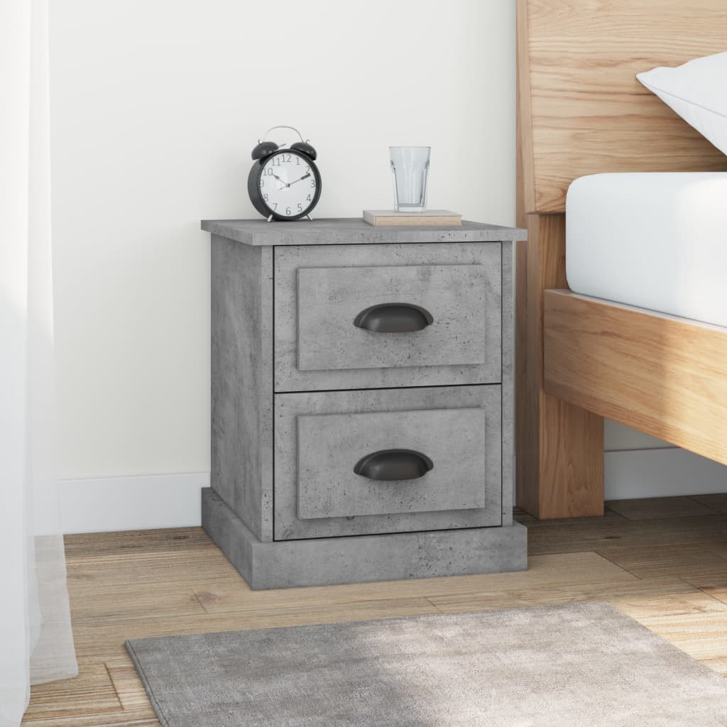 Nachttische 2 Stk. Betongrau 39x39x47,5 cm Holzwerkstoff - Pazzar.ch