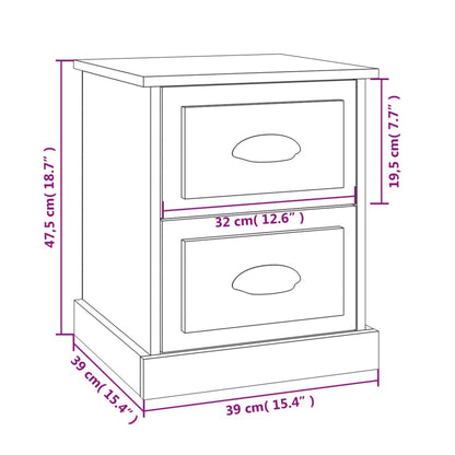 Nachttische 2 Stk. Grau Sonoma 39x39x47,5 cm Holzwerkstoff - Pazzar.ch