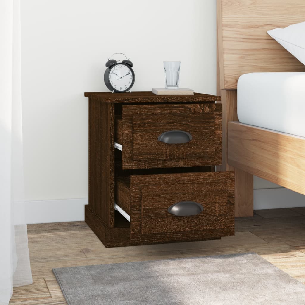 Nachttisch Braun Eichen-Optik 39x39x47,5 cm Holzwerkstoff - Pazzar.ch