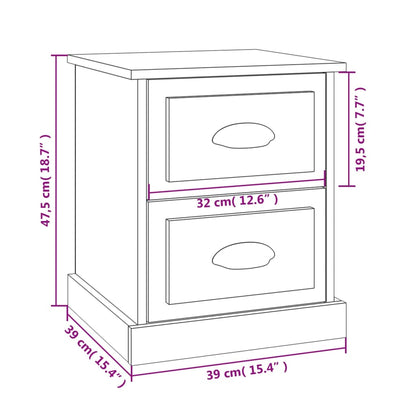 Nachttische 2 Stk. Braun Eiche 39x39x47,5 cm Holzwerkstoff - Pazzar.ch