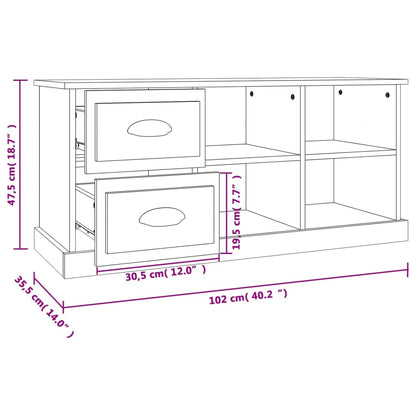 TV-Schrank Grau Sonoma 102x35,5x47,5 cm Holzwerkstoff - Pazzar.ch