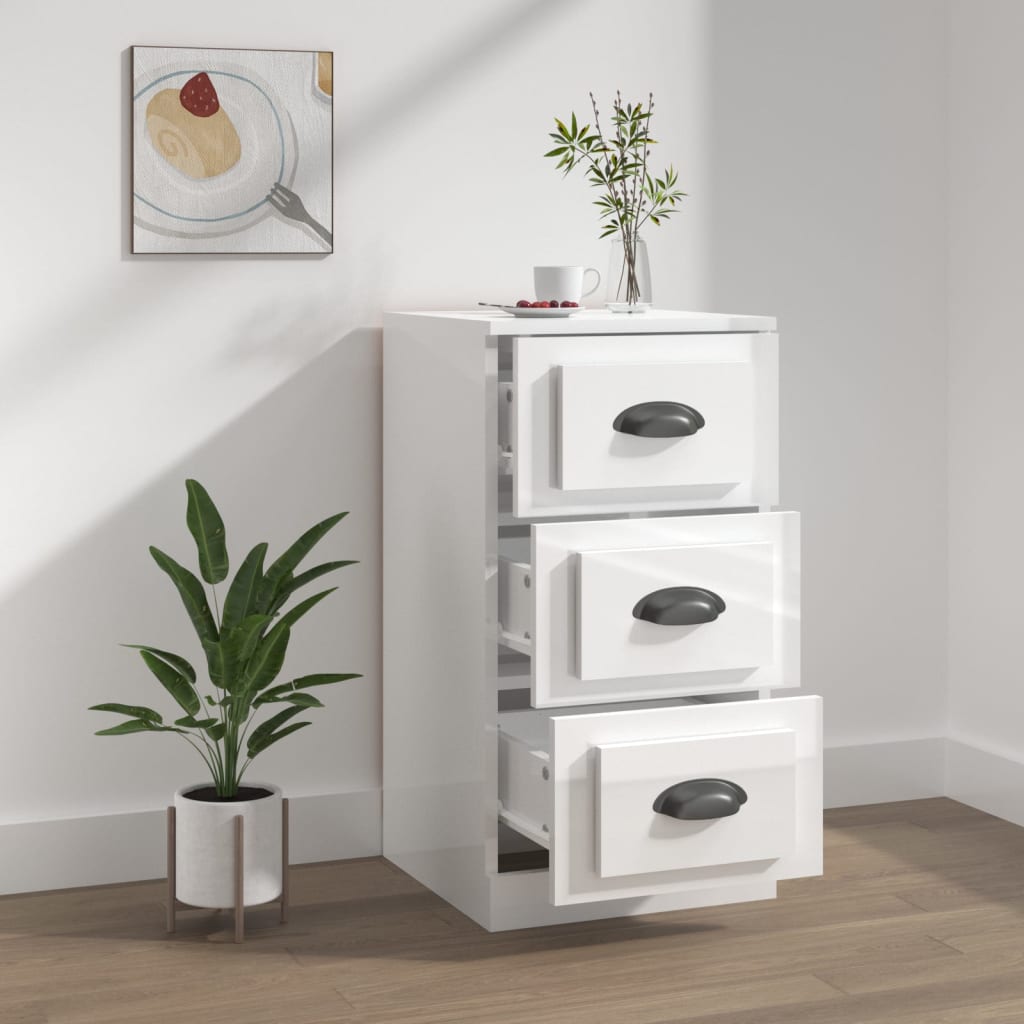 Sideboard Hochglanz-Weiß 36x35,5x67,5 cm Holzwerkstoff - Pazzar.ch